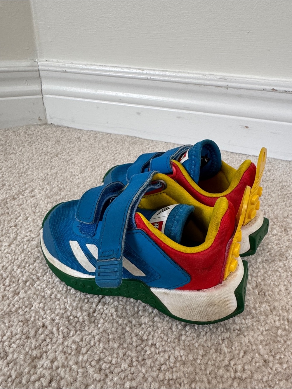 adidas x LEGO Velcro Kids Running Shoes Blue/Red/Yellow Size 5K